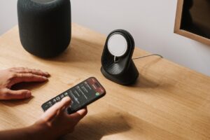 phone and speakers